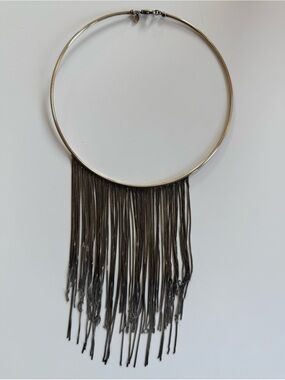 Lisa Robertson Sterling Silver Ombré fringe necklace- 70’s Glam!!